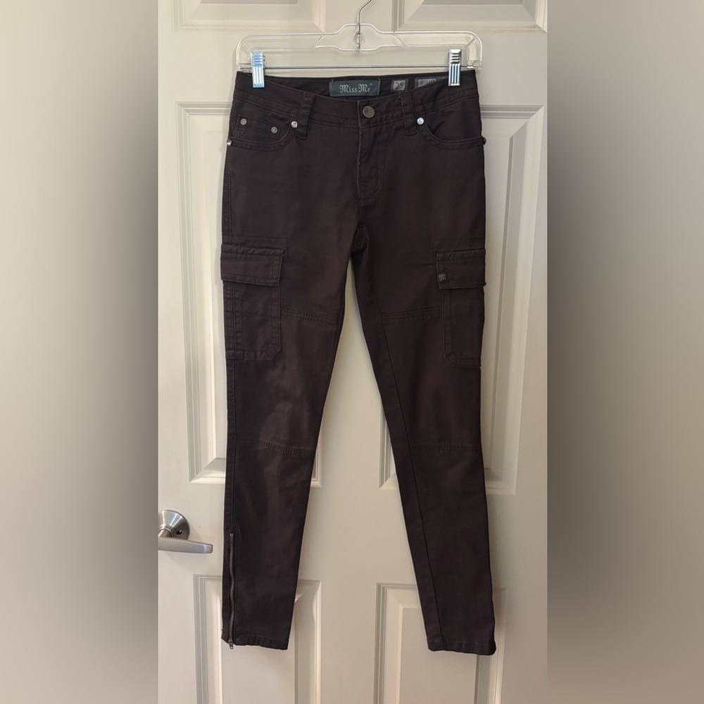 Vintage Y2K Miss Me Cargo Pants, Charcoal Gray, Size 25